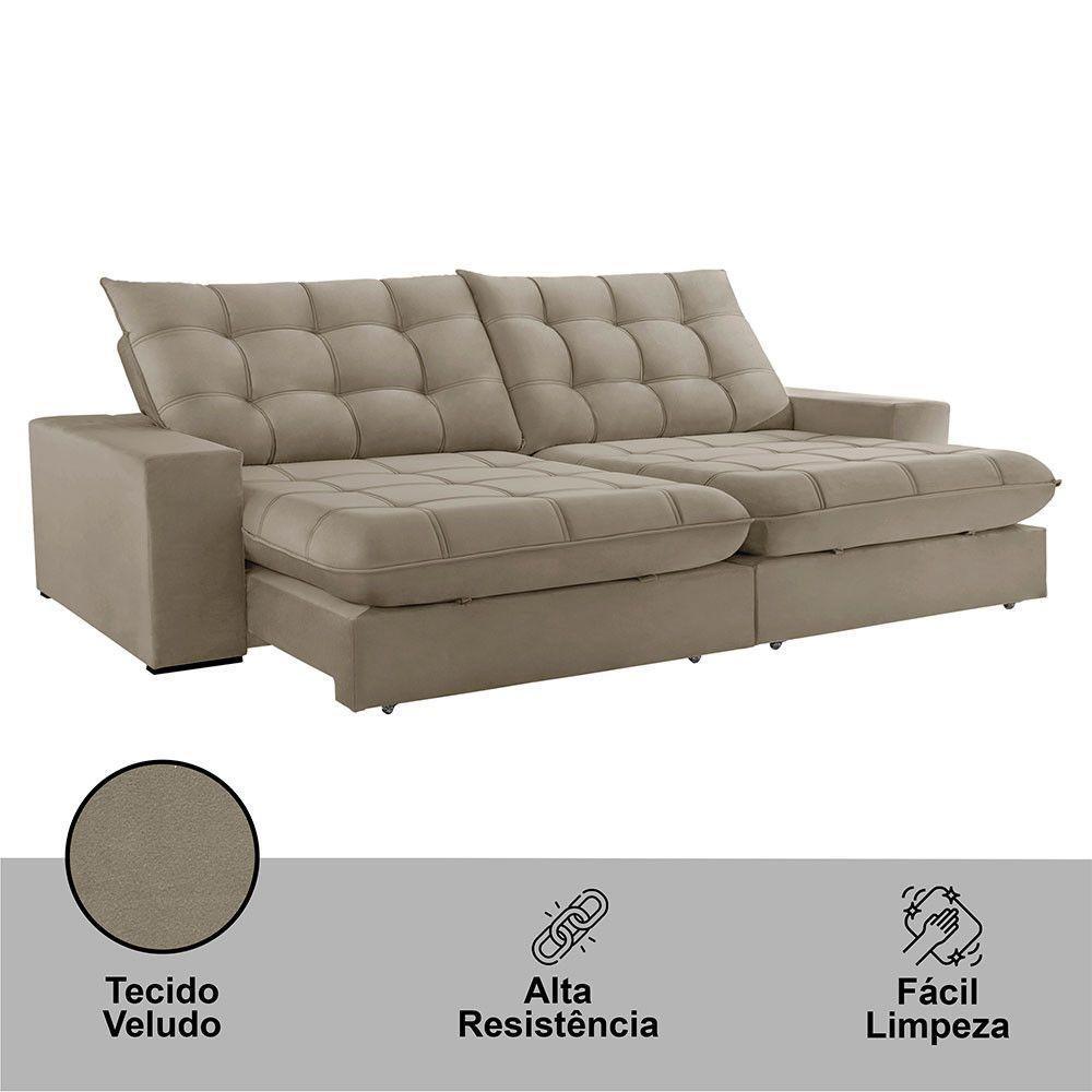 Sofá Livy Veludo 02 Módulos De 90cm B25cm Meu Sofá Online B002 Veludo Capuccino - 2