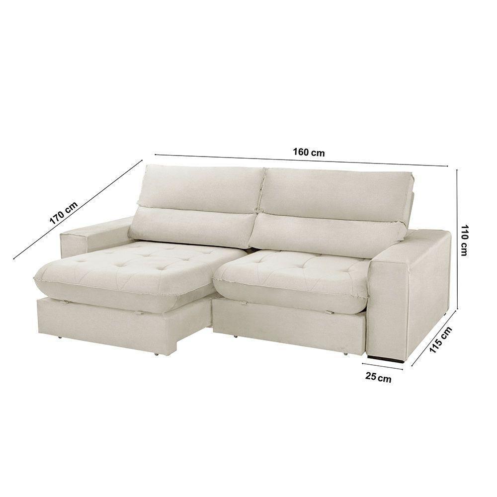 Sofá Aspem Linho 02 Módulos De 80cm B25cm Meu Sofá Online A302 Linho Branco - 2