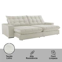 Sofá Livy Linho 02 Módulos De 120cm B25cm Meu Sofá Online A302 Linho Branco - 2
