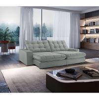 Sofá Livy Linho 02 Módulos De 100m B25cm Meu Sofá Online A230 Linho Cinza - 1