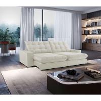 Sofá Livy Linho 02 Módulos De 100m B25cm Meu Sofá Online A302 Linho Branco - 1