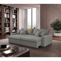 Sofá Montreal Linho 02 Módulos De 120m B25cm Meu Sofá Online A230 Linho Cinza - 1