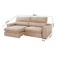 Sofá Aspem Linho 02 Módulos De 100m B25cm Meu Sofá Online A226 Linho Bege