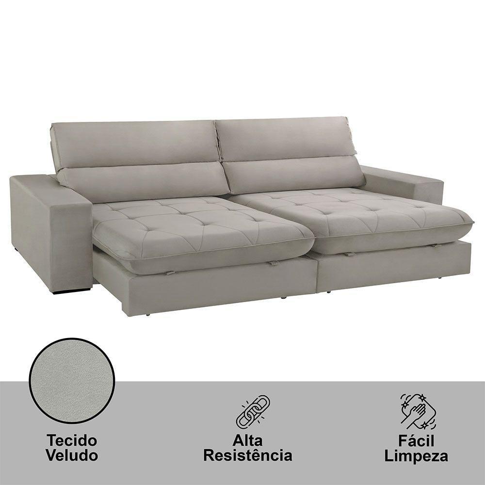 Sofá Aspem Veludo 02 Módulos De 90cm B25cm Meu Sofá Online B026 Veludo Prata - 3