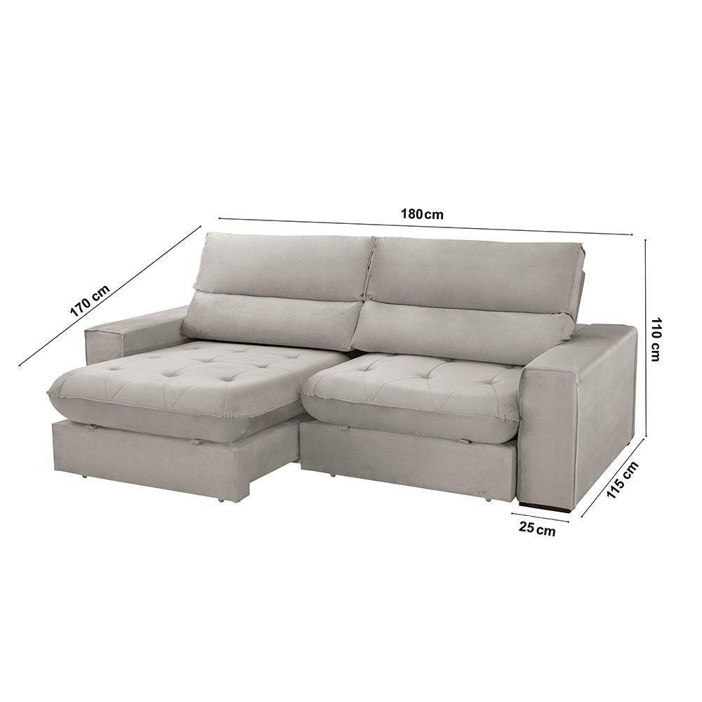 Sofá Aspem Veludo 02 Módulos De 90cm B25cm Meu Sofá Online B026 Veludo Prata - 4