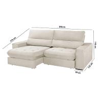 Sofá Aspem Linho 02 Módulos De 100m B25cm Meu Sofá Online A302 Linho Branco