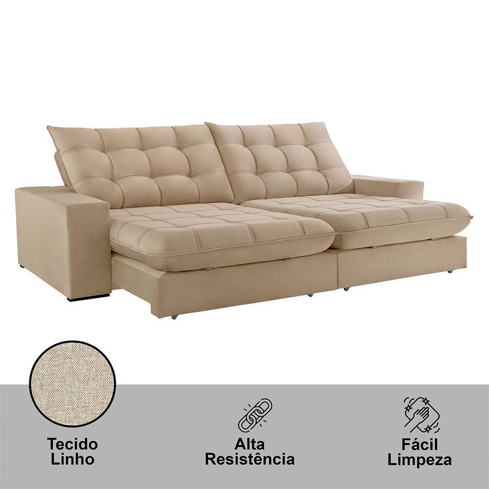 Sofá Livy Linho 02 Módulos De 80cm B25cm Meu Sofá Online A226 Linho Bege - 2