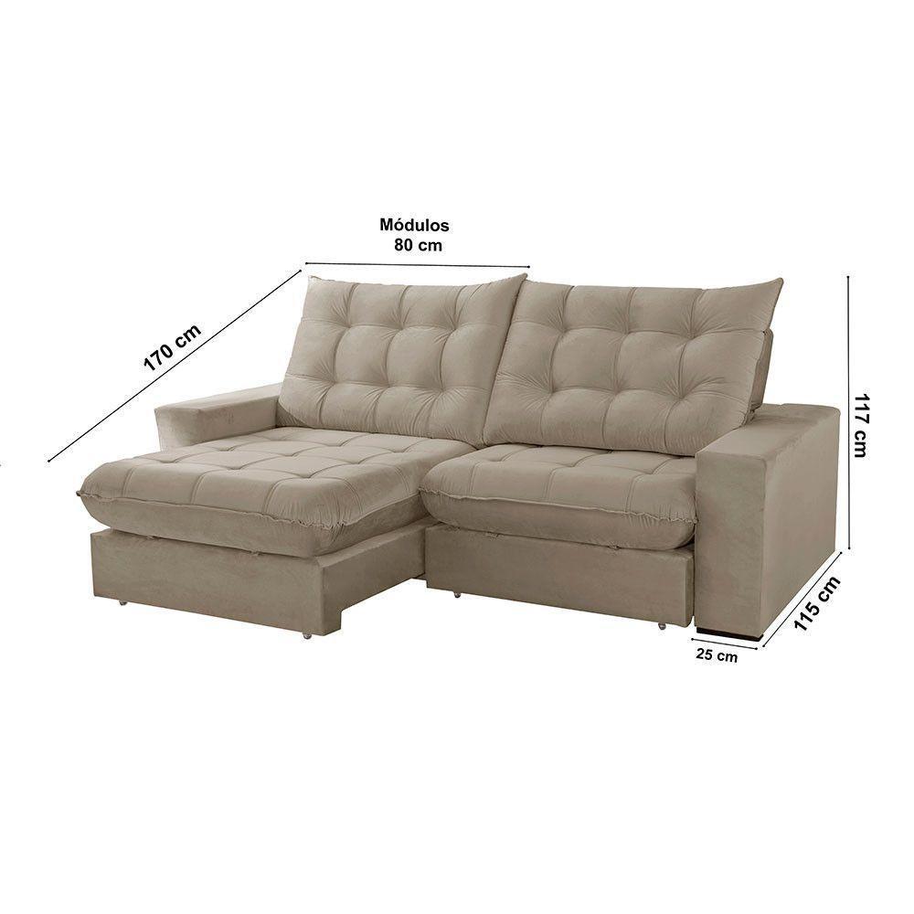 Sofá Livy Veludo 02 Módulos De 80cm B25cm Meu Sofá Online B002 Veludo Capuccino - 4
