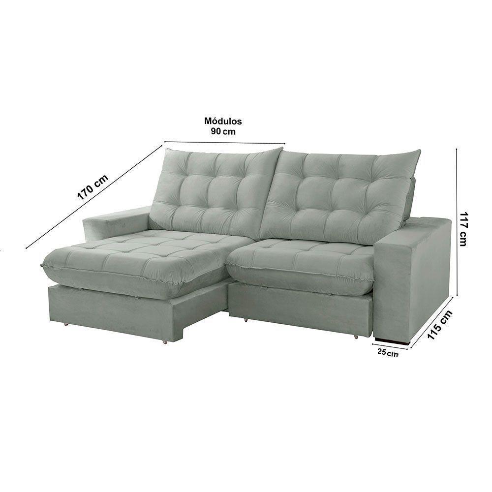Sofá Livy Linho 02 Módulos De 90cm B25cm Meu Sofá Online A230 Linho Cinza - 3