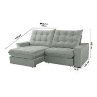 Sofá Livy Linho 02 Módulos De 90cm B25cm Meu Sofá Online A230 Linho Cinza - 3