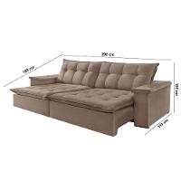 Sofá Estilo Veludo 02 Módulos De 120m B25cm Meu Sofá Online B002 Veludo Capuccino - 3