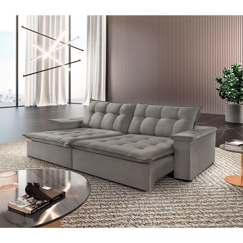 Sofá Estilo Linho 02 Módulos De 90cm B25cm Meu Sofá Online A230 Linho Cinza - 1