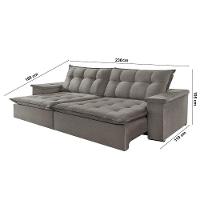 Sofá Estilo Linho 02 Módulos De 90cm B25cm Meu Sofá Online A230 Linho Cinza - 3