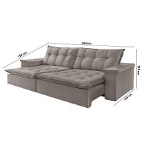 Sofá Estilo Veludo 02 Módulos De 100m B25cm Meu Sofá Online B026 Veludo Prata - 3