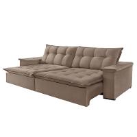 Sofá Estilo Veludo 02 Módulos De 100m B25cm Meu Sofá Online B002 Veludo Capuccino - 2