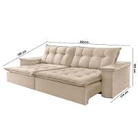 Sofá Estilo Linho 02 Módulos De 100m B25cm Meu Sofá Online A294 Linho Creme - 2