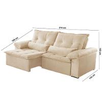 Sofá Parma Linho 02 Módulos De 80cm B25cm Meu Sofá Online A294 Linho Creme - 2