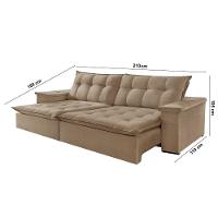 Sofá Estilo Linho 2 Módulos 80cm B25cm Meu Sofá Online A226 Linho Bege - 3