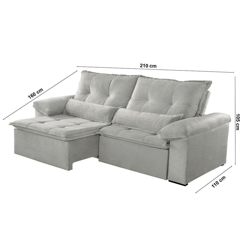 Sofá Parma Linho 02 Módulos De 80cm B25cm Meu Sofá Online A230 Linho Cinza - 4