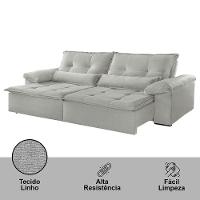 Sofá Parma Linho 02 Módulos De 80cm B25cm Meu Sofá Online A230 Linho Cinza - 3