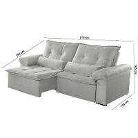 Sofá Parma Linho 02 Módulos De 80cm B25cm Meu Sofá Online A230 Linho Cinza