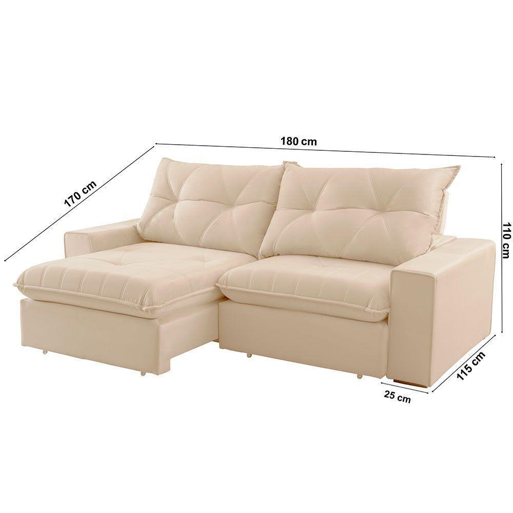 Sofá Hall Linho Dois Módulos De 90cm B25cm Meu Sofá Online A294 Linho Creme - 2