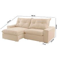 Sofá Hall Linho Dois Módulos De 90cm B25cm Meu Sofá Online A294 Linho Creme - 2