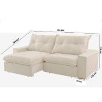 Sofá Hall Linho Dois Módulos De 80cm B25cm Meu Sofá Online A302 Linho Branco