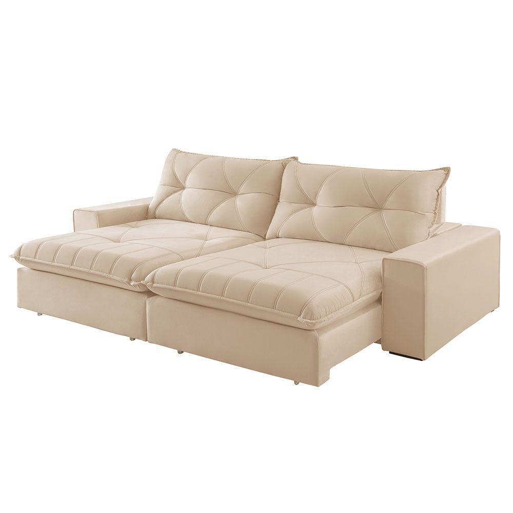 Sofá Hall Linho Dois Módulos De 100m B25cm Meu Sofá Online A294 Linho Creme - 5