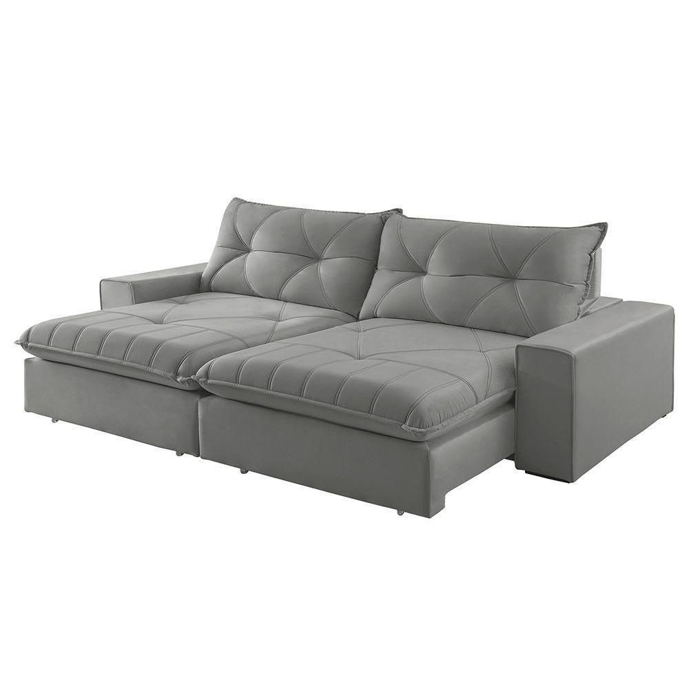 Sofá Hall Linho Dois Módulos De 100m B25cm Meu Sofá Online A230 Linho Cinza - 5