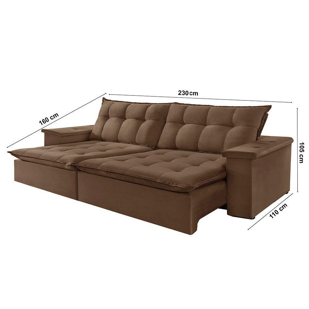Sofá Estilo Veludo 02 Módulos De 90cm B25cm Meu Sofá Online B016 Veludo Marrom - 2