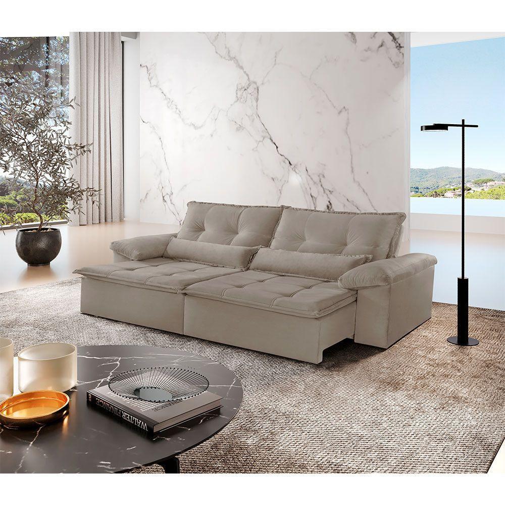 Sofá Parma Veludo 02 Módulos De 100m B25cm Meu Sofá Online B002 Veludo Capuccino - 1