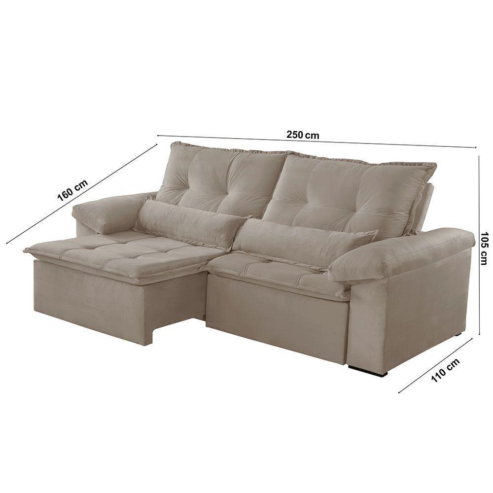 Sofá Parma Veludo 02 Módulos De 100m B25cm Meu Sofá Online B002 Veludo Capuccino - 2