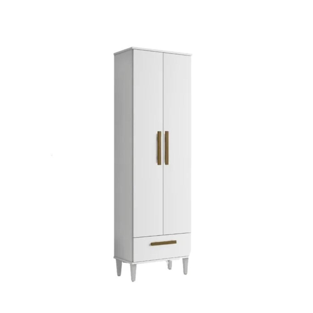 Armário Multiuso Natal 2 Portas 1 Gaveta Kaiki Móveis Branco - 1