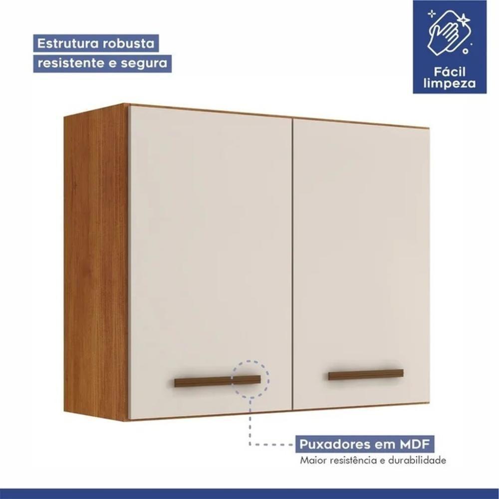 Armário Aéreo Valência Kaiki Móveis Nature Off White - 4