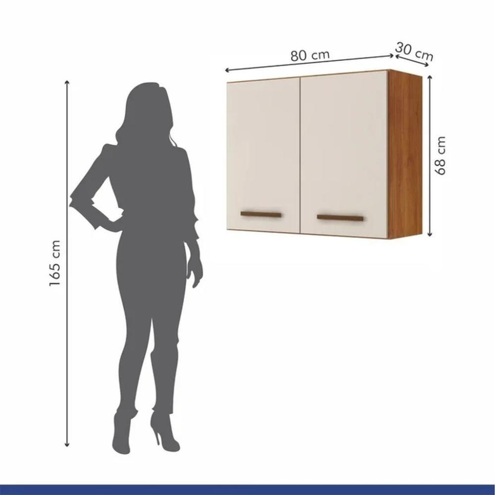 Armário Aéreo Valência Kaiki Móveis Nature Off White - 5