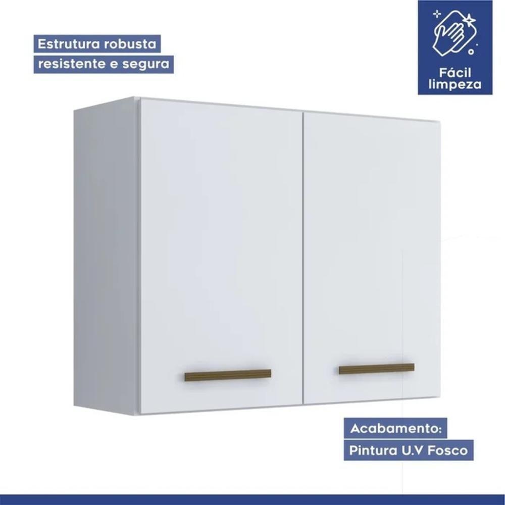 Cozinha Compacta Atenas 9 Portas 3 Gavetas Kaiki Móveis Branco - 3