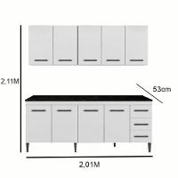 Cozinha Compacta Atenas 9 Portas 3 Gavetas Kaiki Móveis Branco - 5