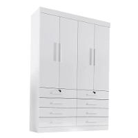 Guarda Roupa 4 Portas 8 Gavetas Mônaco D'doro Branco - 1