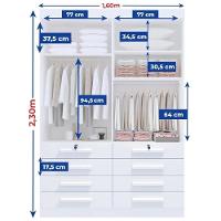Guarda Roupa 4 Portas 8 Gavetas Mônaco D'doro Branco - 2