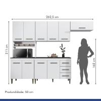 Cozinha Modulada Atenas 10 Portas 3 Gavetas Kaiki Móveis Branco - 6