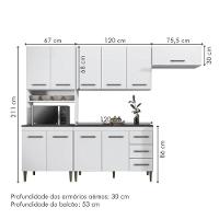 Cozinha Modulada Atenas 10 Portas 3 Gavetas Kaiki Móveis Branco - 7