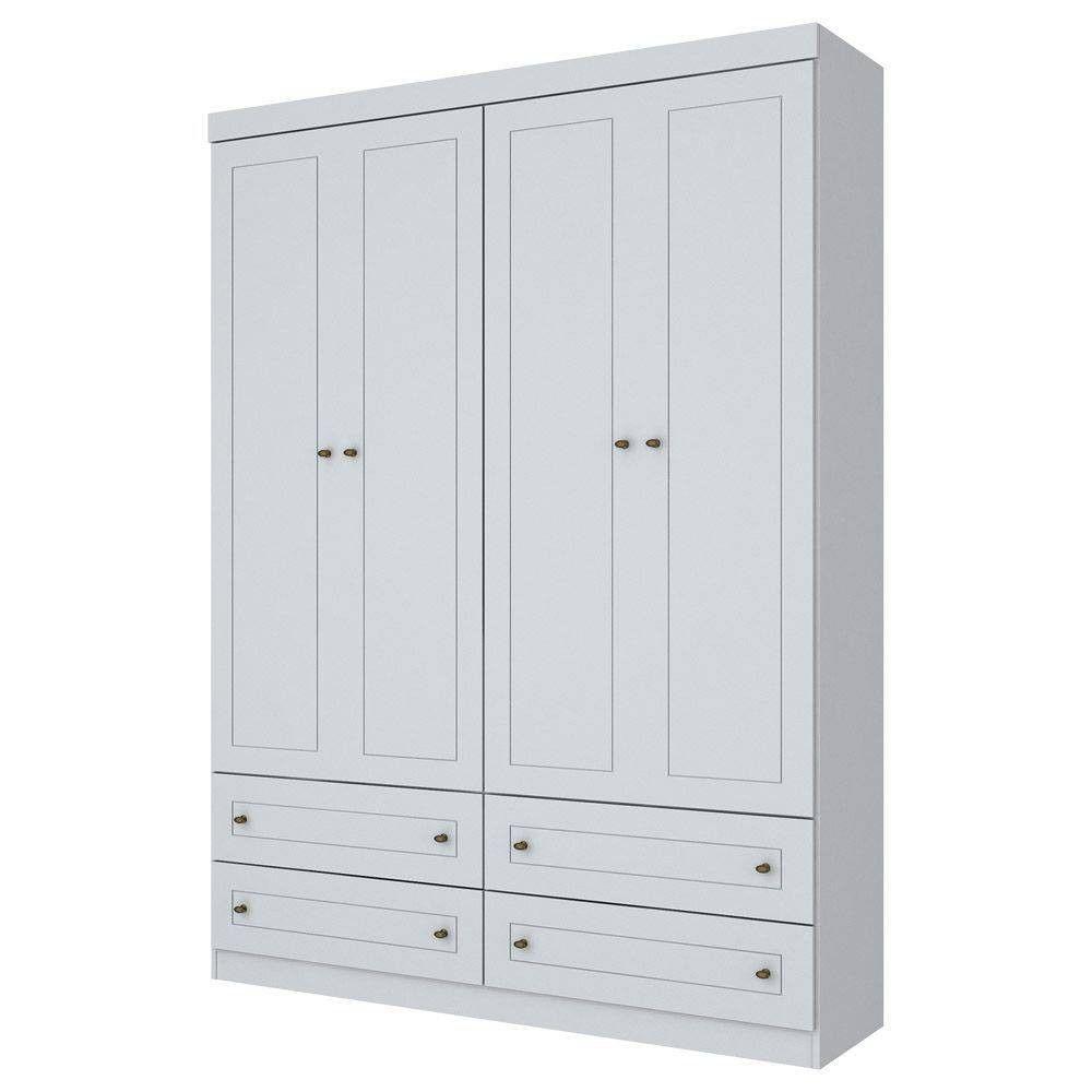 Guarda Roupa Henn Americano 4 Portas 4 Gavetas Branco - 3