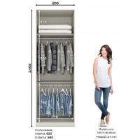 Guarda Roupa Henn Seletto 2 Portas Com Espelho Areia