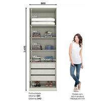 Guarda Roupa Henn Selleto 2 Portas 3 Gavetas Sem Espelho Areia - 2