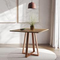 Mesa De Jantar Mônaco 90cm Imbuia Base Cobre Marrom - 1