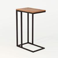 Mesa Lateral Encaixe Elena Preto E Tampo Amêndoa Marrom - 3