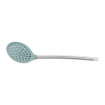 Espumadeira Aço Inoxidável Base Silicone 34,5 Cm Linha Duo Brinox Verde