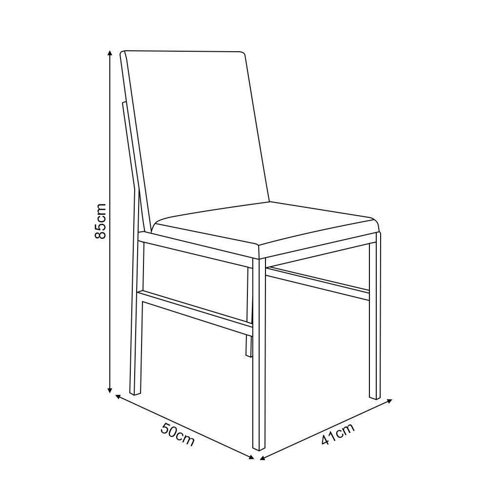 Conjunto De Jantar Mesa Mônaco 90cm Tampo Branco Com 4 Cadeiras Estofadas Marrom Preto - 2