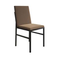 Conjunto De Jantar Mesa Mônaco 90cm Tampo Branco Com 4 Cadeiras Estofadas Marrom Preto